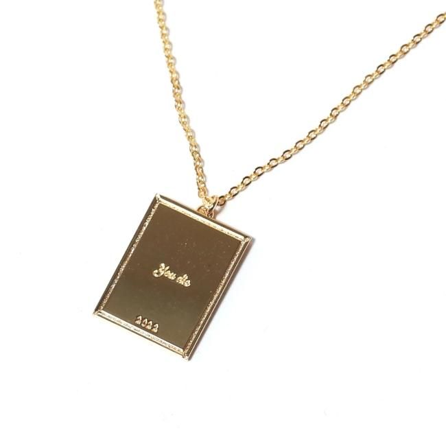 HELLRAZOR REMEMBER YOU MUST DIE NECKLACE w/ POUCH / BRASS GOLD PLATED  (ヘルレイザー ネックレス）