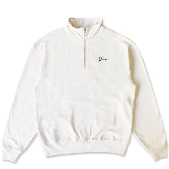 GRAND COLLECTION QUARTER ZIP SWEATSHIRT / CREAM (グランド