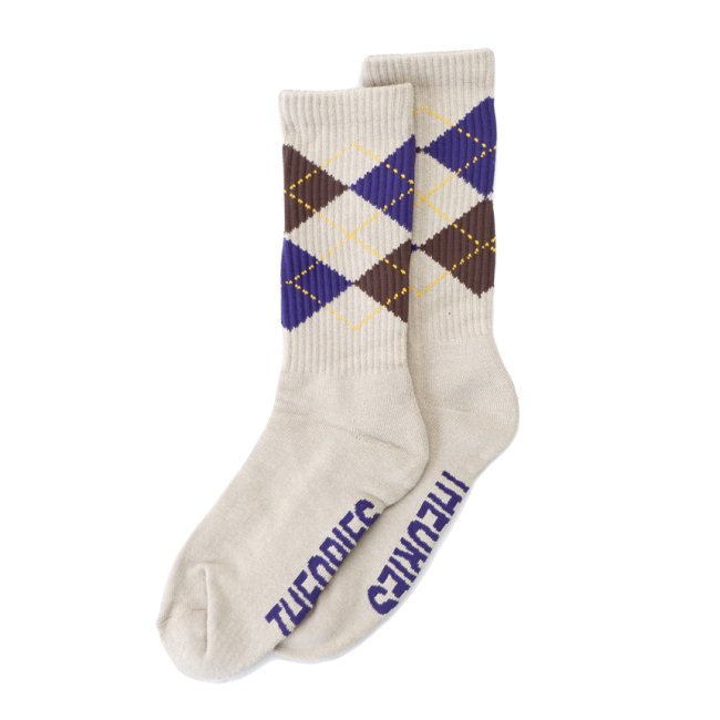 <img class='new_mark_img1' src='https://img.shop-pro.jp/img/new/icons5.gif' style='border:none;display:inline;margin:0px;padding:0px;width:auto;' />THEORIES STAMP ARGYLE SOCKS / BEIGE（セオリーズ  ソックス/靴下）　