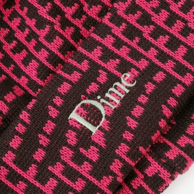 Dime Classic Logo Warp Beanie / Raspberry (ダイム ニット