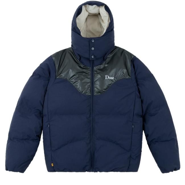 Dime Contrast Puffer Jacket / Navy (ダイム ダウンジャケット 