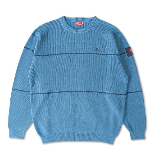 HELLRAZOR BIG STRIPE CREWKNIT / LIGHT BLUE (ヘルレイザー セーター