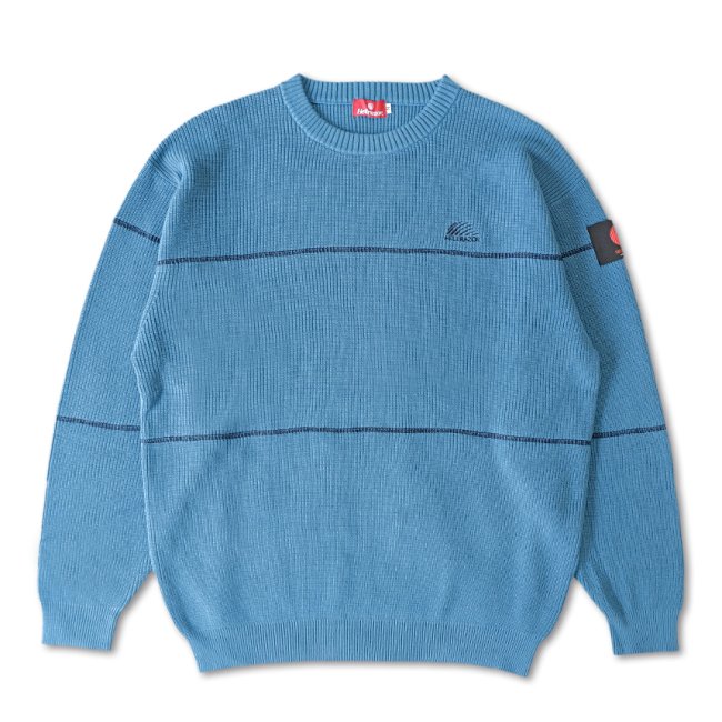 <img class='new_mark_img1' src='https://img.shop-pro.jp/img/new/icons5.gif' style='border:none;display:inline;margin:0px;padding:0px;width:auto;' />HELLRAZOR BIG STRIPE CREWKNIT / LIGHT BLUE (ヘルレイザー セーター)