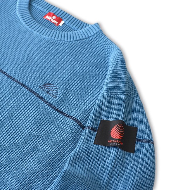 HELLRAZOR BIG STRIPE CREWKNIT / LIGHT BLUE (ヘルレイザー セーター)