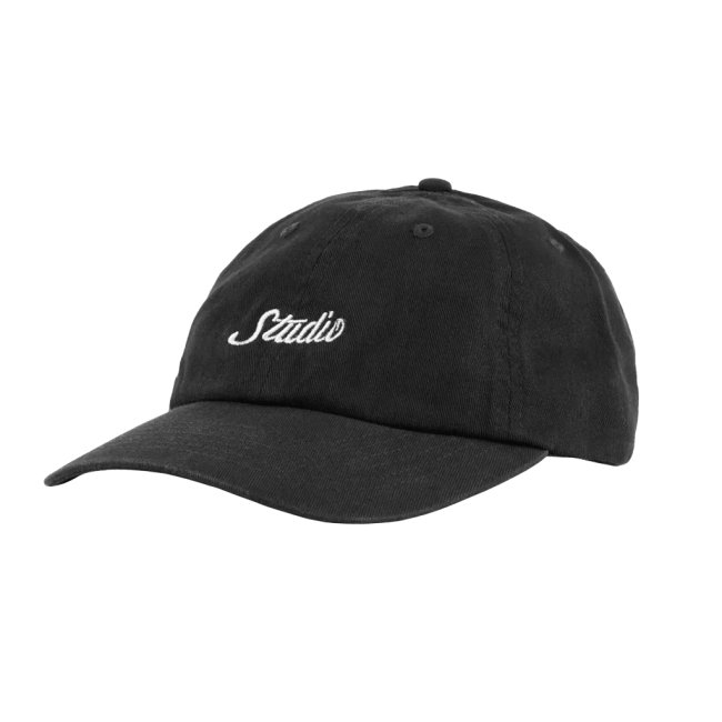 STUDIO SMALL SCRIPT 6PANEL CAP / BLACK (ストゥディオ キャップ