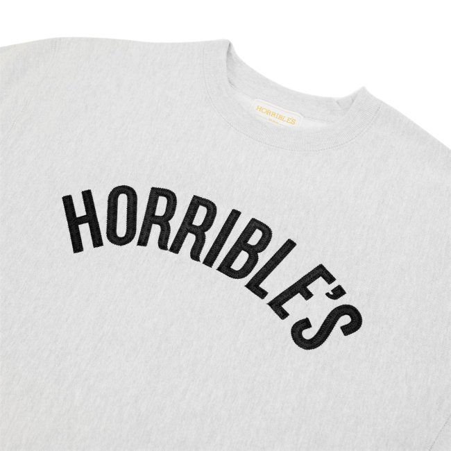 HORRIBLE'S PATCH LOGO PREMIUM CREW SWEAT SHIRT / HEATHER GREY (ホリブルズ  クルーネックスウェット)