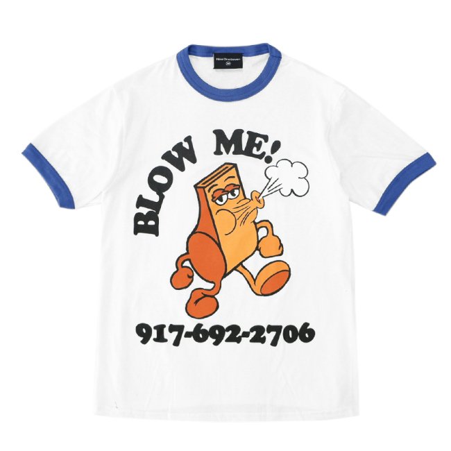 <img class='new_mark_img1' src='https://img.shop-pro.jp/img/new/icons5.gif' style='border:none;display:inline;margin:0px;padding:0px;width:auto;' />CALL ME 917 BLOW RINGER TEE / WHITE/BLUE (コールミーナインワンセヴン Tシャツ)