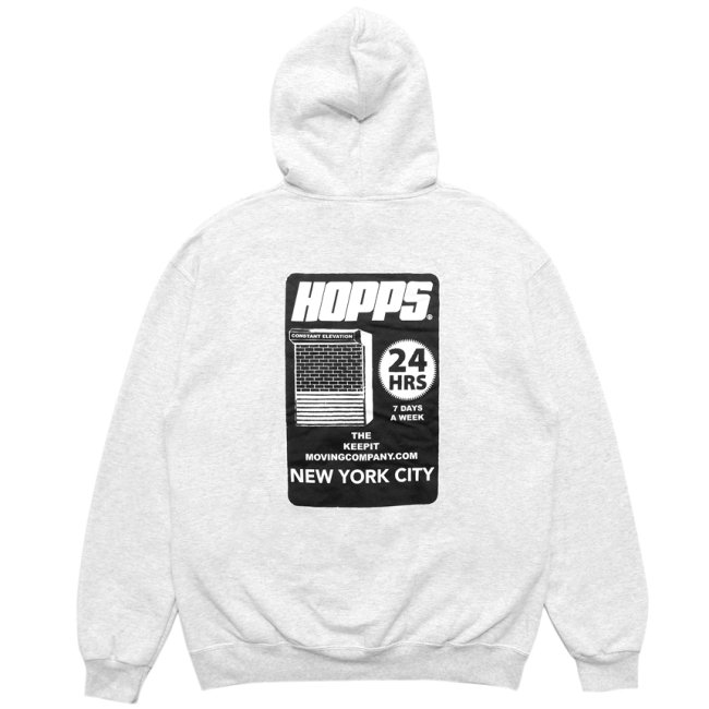 HOPPS 24HRS HOODIE / ASH (ホップス フーディー/パーカー)