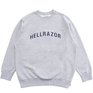 <img class='new_mark_img1' src='https://img.shop-pro.jp/img/new/icons5.gif' style='border:none;display:inline;margin:0px;padding:0px;width:auto;' />HELLRAZOR ARCH LOGO CREWNECK / GREY (ヘルレイザー クルーネックスウェット)
