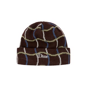 <img class='new_mark_img1' src='https://img.shop-pro.jp/img/new/icons5.gif' style='border:none;display:inline;margin:0px;padding:0px;width:auto;' />Dime WAVE CHECKERED BEANIE / BROWN (ダイム ニットキャップ/ビーニー)