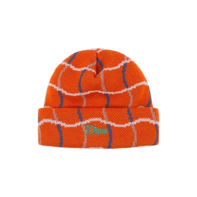 Dime WAVE CHECKERED BEANIE / ORANGE (ダイム ニットキャップ ...