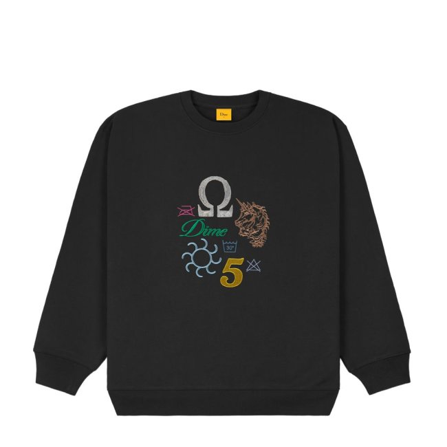 <img class='new_mark_img1' src='https://img.shop-pro.jp/img/new/icons5.gif' style='border:none;display:inline;margin:0px;padding:0px;width:auto;' />Dime CODEX CREWNECK / BLACK (ダイム クルーネック / スウェット)