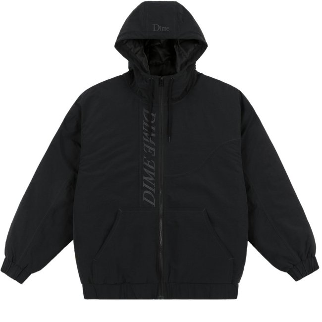 Dime QUILTED HOODED JACKET / BLACK (ダイム ナイロン中綿ジャケット 