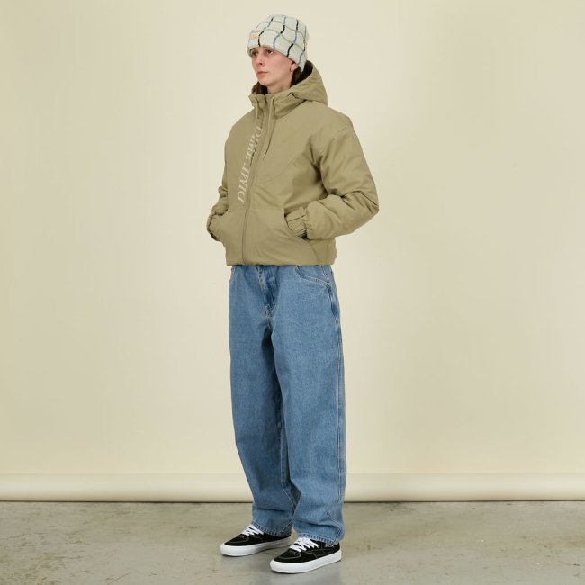 Dime QUILTED HOODED JACKET / KHAKI (ダイム ナイロン中綿ジャケット 