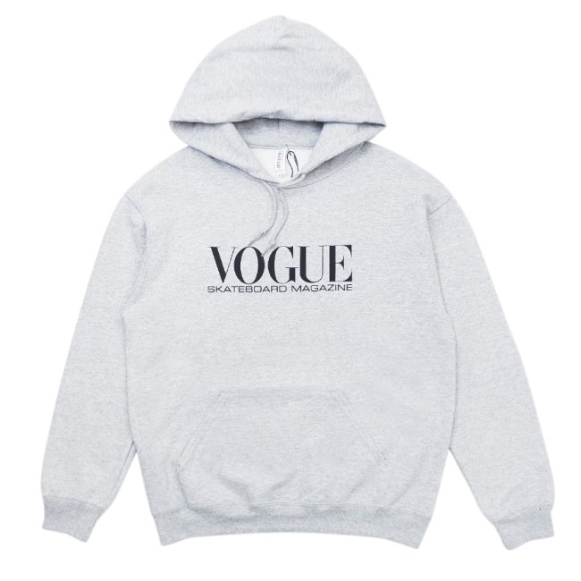 VOGUE SKATEBOARD MAGAZINE PULLLOVER HOODIE / HEATHER GREY 