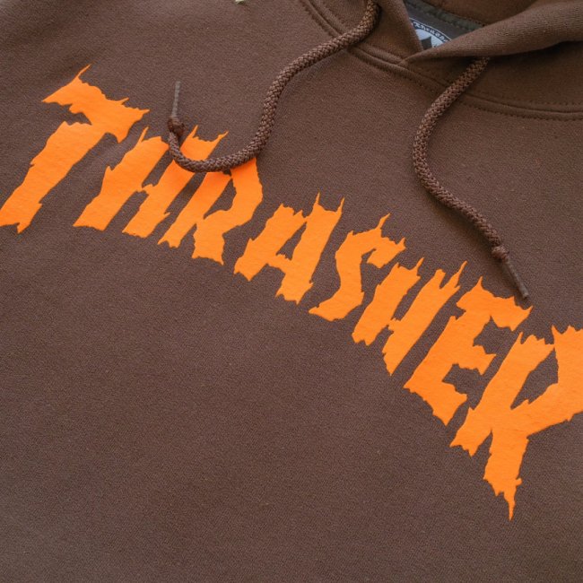 THRASHER BURN IT DOWN HOODIE / DARK CHOCOLATE（スラッシャー