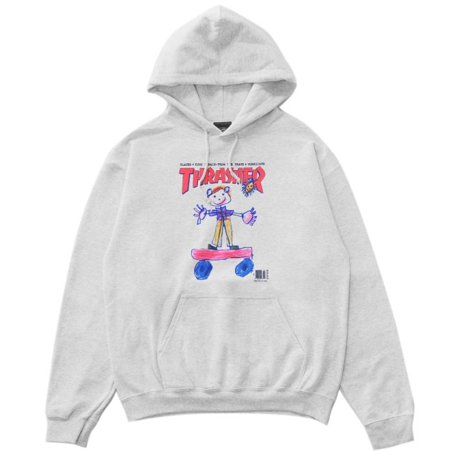 <img class='new_mark_img1' src='https://img.shop-pro.jp/img/new/icons5.gif' style='border:none;display:inline;margin:0px;padding:0px;width:auto;' />THRASHER KID COVER HOODIE / ASH（スラッシャー パーカー/スウェット）　