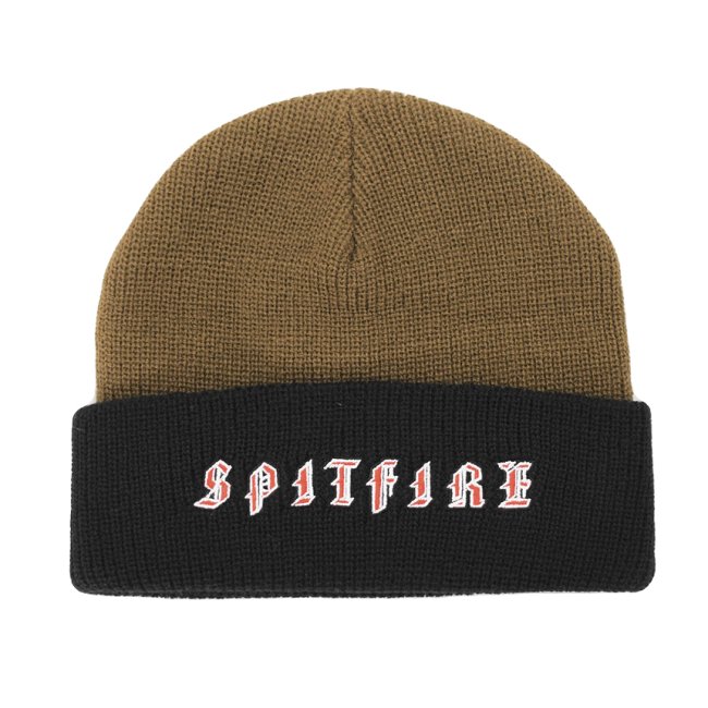<img class='new_mark_img1' src='https://img.shop-pro.jp/img/new/icons5.gif' style='border:none;display:inline;margin:0px;padding:0px;width:auto;' />SPITFIRE OLD E CUFF BEANIE / BROWN × BLACK (スピットファイアー ビーニーキャップ)