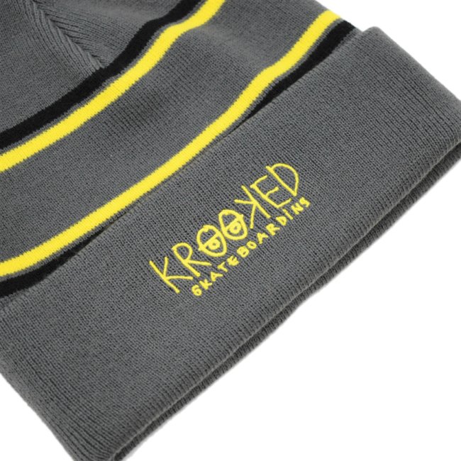 KROOKED EYES CUFF BEANIE / CHARCOAL (クルキッド ビーニーキャップ 