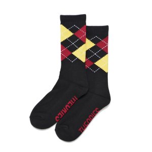 <img class='new_mark_img1' src='https://img.shop-pro.jp/img/new/icons5.gif' style='border:none;display:inline;margin:0px;padding:0px;width:auto;' />THEORIES STAMP ARGYLE SOCKS / BLACK（セオリーズ  ソックス/靴下）　