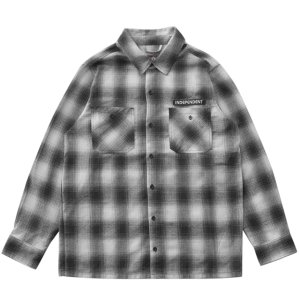 <img class='new_mark_img1' src='https://img.shop-pro.jp/img/new/icons5.gif' style='border:none;display:inline;margin:0px;padding:0px;width:auto;' />INDEPENDENT TILDEN L/S FLANNEL SHIRT / BLACK x WHITE (インデペンデント フランネル/長袖シャツ)
