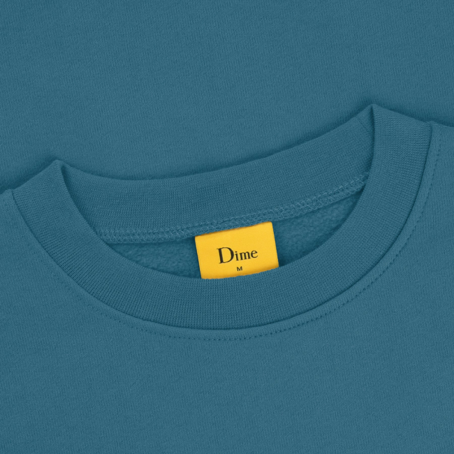 Dime Classic Small Logo Crewneck / Real Teal (ダイム クルーネック / スウェット) - HORRIBLE'S PROJECT|HORRIBLE'S|SAYHELLO | HELLRAZOR | Dime MTL | QUASI | HOTEL BLUE
