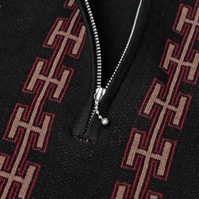 HELLRAZOR CHAIN HALF ZIP KNIT SWEATER / BLACK (ヘルレイザー ニット ...