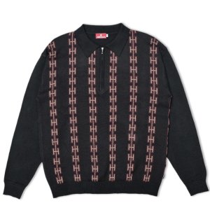 <img class='new_mark_img1' src='https://img.shop-pro.jp/img/new/icons5.gif' style='border:none;display:inline;margin:0px;padding:0px;width:auto;' />HELLRAZOR CHAIN HALF ZIP KNIT SWEATER / BLACK (ヘルレイザー ニットセーター)
