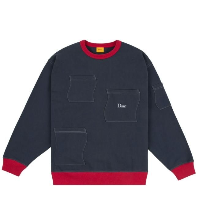 Dime FRENCH TERRY POCKET CREWNECK / MARINE (ダイム クルーネック