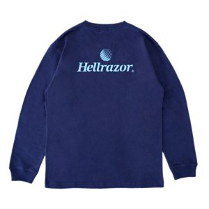 <img class='new_mark_img1' src='https://img.shop-pro.jp/img/new/icons5.gif' style='border:none;display:inline;margin:0px;padding:0px;width:auto;' />HELLRAZOR TRADEMARK LOGO L/S SHIRT / NAVY BLUE (ヘルレイザー ロングスリーブTシャツ)