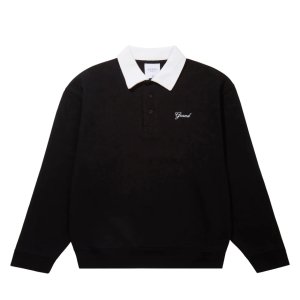 <img class='new_mark_img1' src='https://img.shop-pro.jp/img/new/icons5.gif' style='border:none;display:inline;margin:0px;padding:0px;width:auto;' />GRAND COLLECTION COLLARED SWEATSHIRT / BLACK/WHITE (グランドコレクション スウェット/パーカー)