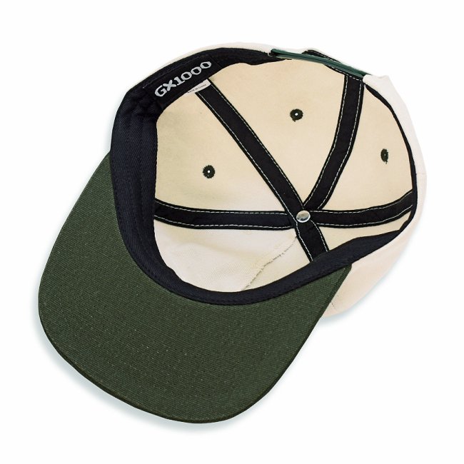 GX1000 PAINT 5PANEL CAP / CREAM/MOSS (ジーエックスセン 5パネルキャップ )