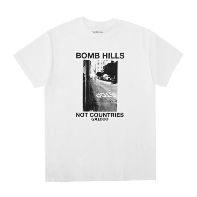 GX1000 BOMB HILLS NOT COUNTRIES TEE / WHITE (ジーエックスセン T 