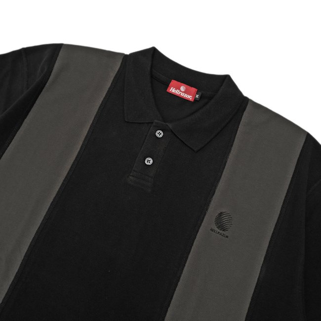 HELLRAZOR STRIPED POLO SHIRT / BLACK (ヘルレイザー ポロシャツ 