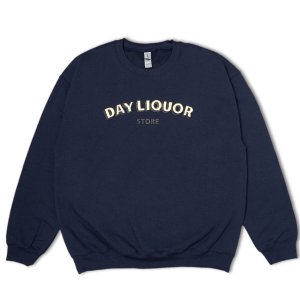 <img class='new_mark_img1' src='https://img.shop-pro.jp/img/new/icons5.gif' style='border:none;display:inline;margin:0px;padding:0px;width:auto;' />DAY LIQUOR STORE SIGN CREWNEWCK / NAVY (デイリカーストアー クルーネックスウェット) 