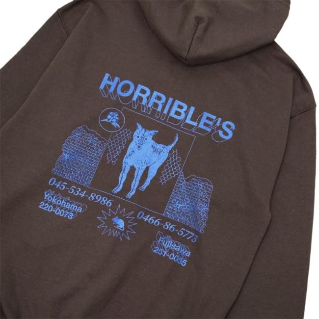 HORRIBLE'S DAWG ZIP HOODIE artwork by KTYL / BROWN HORRIBLE'S DAWG ZIP HOODIE artwork by KTYL / BROWN