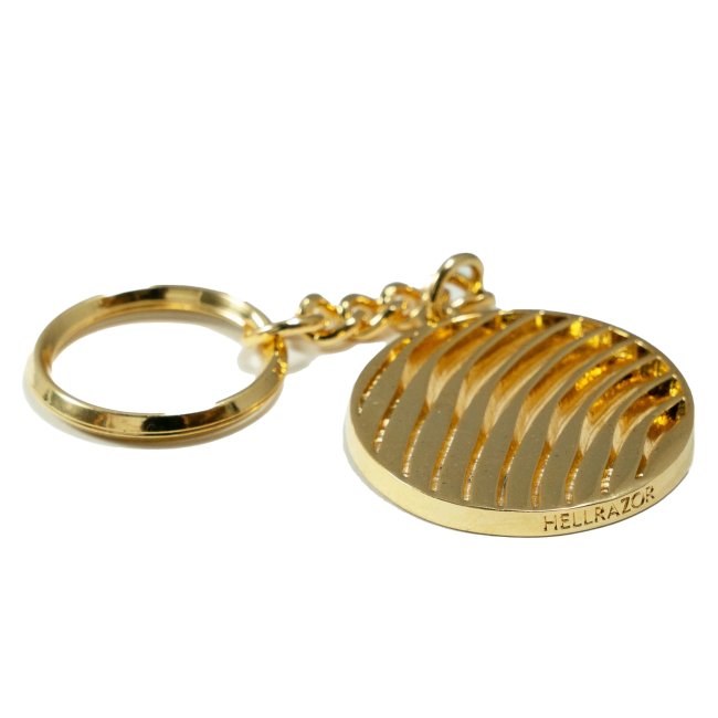 HELLRAZOR LOGO KEY CHAIN with Pouch / ALLOY with GOLD PLATED (ヘルレイザー ベルト）