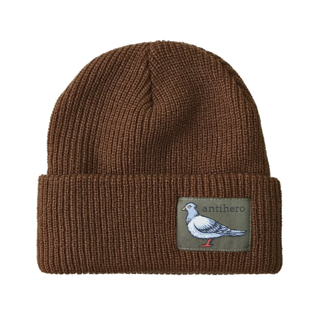 ANTIHERO LIL PIGEON LABEL CUFF BEANIE / DARK BROWN (アンチヒーロー ...