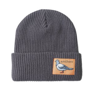 <img class='new_mark_img1' src='https://img.shop-pro.jp/img/new/icons5.gif' style='border:none;display:inline;margin:0px;padding:0px;width:auto;' />ANTIHERO LIL PIGEON LABEL CUFF BEANIE / CHARCOAL (アンチヒーロー/ビーニー)