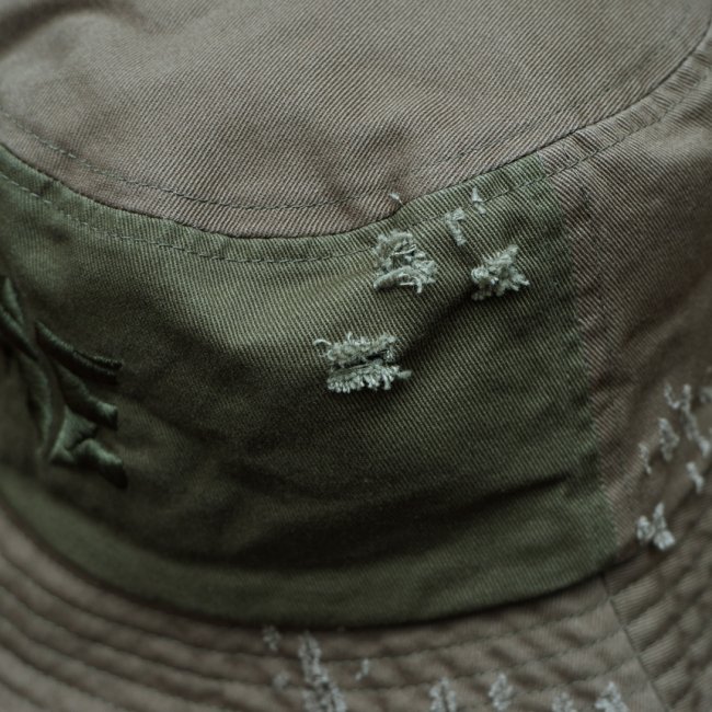 Dime Split Distressed Bucket Hat / ARMY (ダイム ハット / バケット 