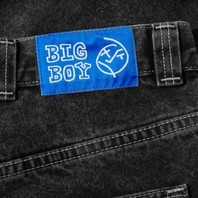 デニムカラーデザインブラックビッグボーイ デニムパンツ big boy denim silver black