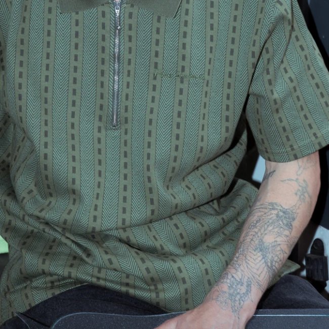 POLAR Road Zip Polo Shirt / DARK GREEN (ポーラー ポロシャツ/ 半袖