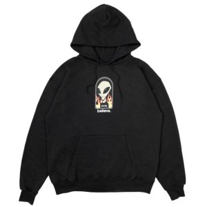 <img class='new_mark_img1' src='https://img.shop-pro.jp/img/new/icons5.gif' style='border:none;display:inline;margin:0px;padding:0px;width:auto;' />THRASHER × AWS BELIEVE HOOD / BLACK（スラッシャー パーカー/スウェット）　