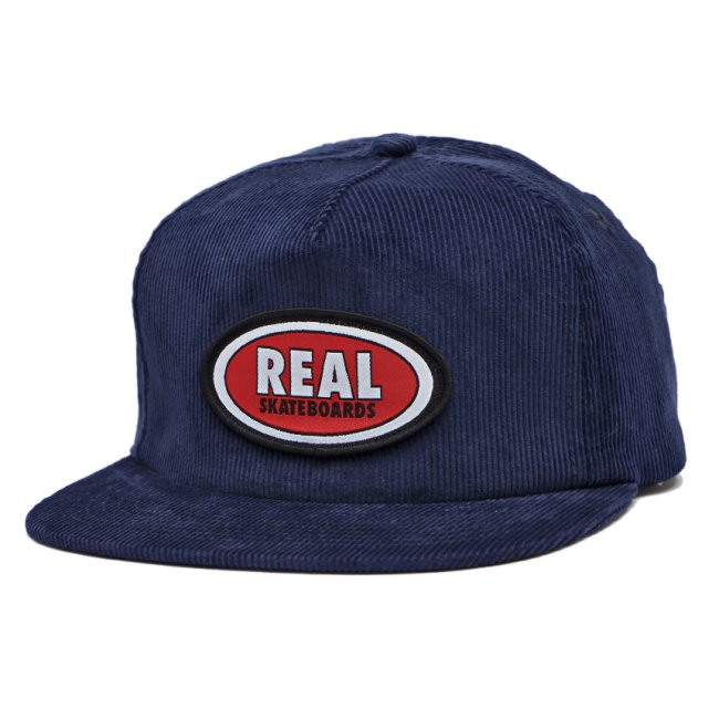 REAL OVAL SNAPBACK CAP / NAVY/RED (リアル 5パネルキャップ