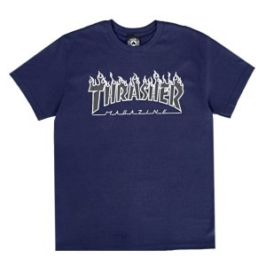 <img class='new_mark_img1' src='https://img.shop-pro.jp/img/new/icons5.gif' style='border:none;display:inline;margin:0px;padding:0px;width:auto;' />THRASHER FLAME LOGO TEE / NAVY （スラッシャー ロゴTシャツ）　