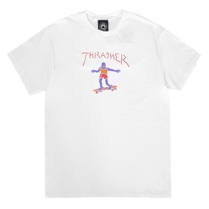 <img class='new_mark_img1' src='https://img.shop-pro.jp/img/new/icons5.gif' style='border:none;display:inline;margin:0px;padding:0px;width:auto;' />THRASHER GONZ FILL TEE / WHITE （スラッシャー ロゴTシャツ）　