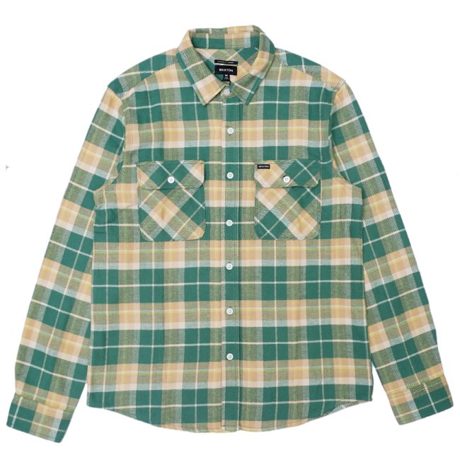 BRIXTON BOWERY L/S FLANNEL SHIRT / WASHED PINE NEEDLE (ブリクストン 長袖ネルシャツ)