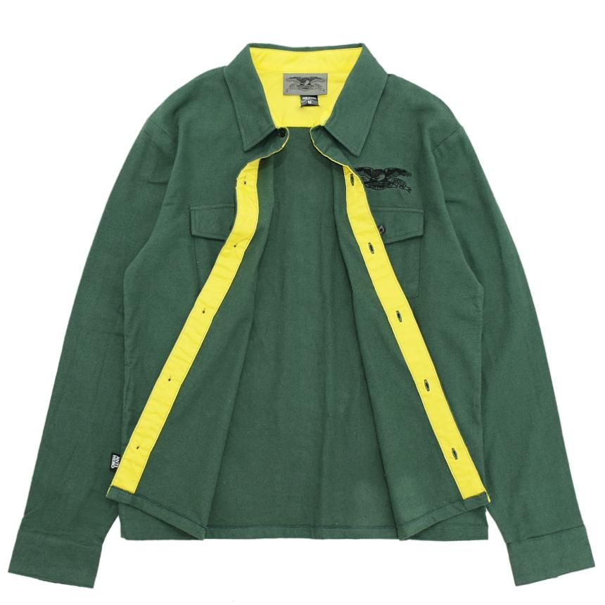 ANTIHERO BASIC EAGLE FLANNEL SHIRT / DARK GREEN (アンチ