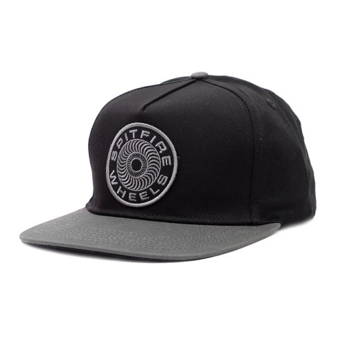 <img class='new_mark_img1' src='https://img.shop-pro.jp/img/new/icons1.gif' style='border:none;display:inline;margin:0px;padding:0px;width:auto;' />SPITFIRE CLASSIC 87' SWIRL PATCH SNAPBACK CAP / BLACK / CHARCOAL (スピットファイアー 5パネルキャップ)
