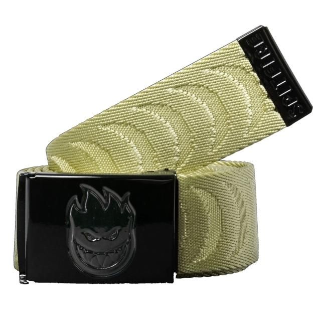 SPITFIRE BIGHEAD FILL CRESCENT JACQUARD WEB BELT / TAN/BLACK